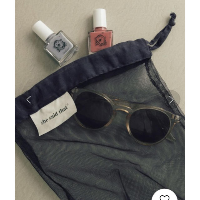 SMELLY(スメリー)の【新品】アーバンリサーチ　メッシュ巾着バッグ　ネイビー レディースのバッグ(トートバッグ)の商品写真
