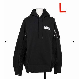 サカイ(sacai)の「ヒロシ様専用」nike x sacai パーカー　黒　Lサイズ(パーカー)