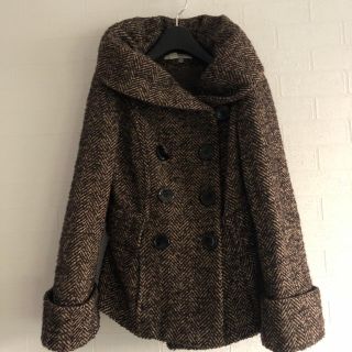 ザラ(ZARA)のZARA BASIC S ツイード　ショートコート(ピーコート)