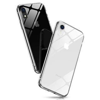 iPhone XR ケース クリア Aunote 背面ガラス TPUバンパー(iPhoneケース)