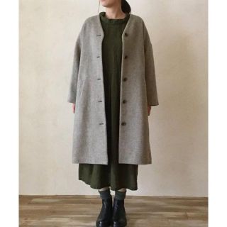 ネストローブ(nest Robe)の18AW nest Robe シェットランドモッサー ノーカラーコート(ロングコート)