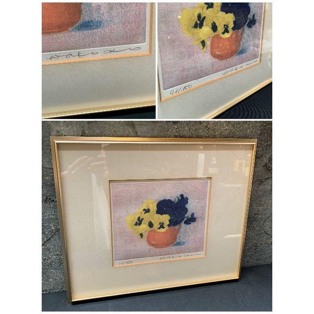 ブルー×レッド 伊藤 倭子 「三つの桜桃」銅板画 メゾチント 絵画