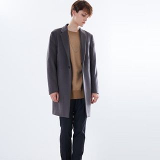 エヌハリウッド(N.HOOLYWOOD)のエヌハリウッド 16AW 1Bチェスターコート グレー サイズ36(チェスターコート)