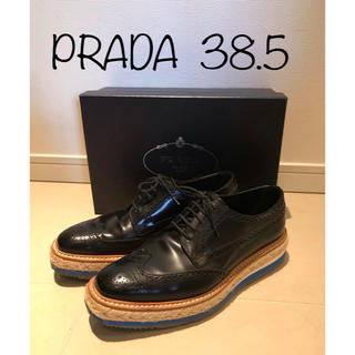 プラダ(PRADA)のPRADA  レースアップ　ダービーシューズ　ウェッジソール(ローファー/革靴)