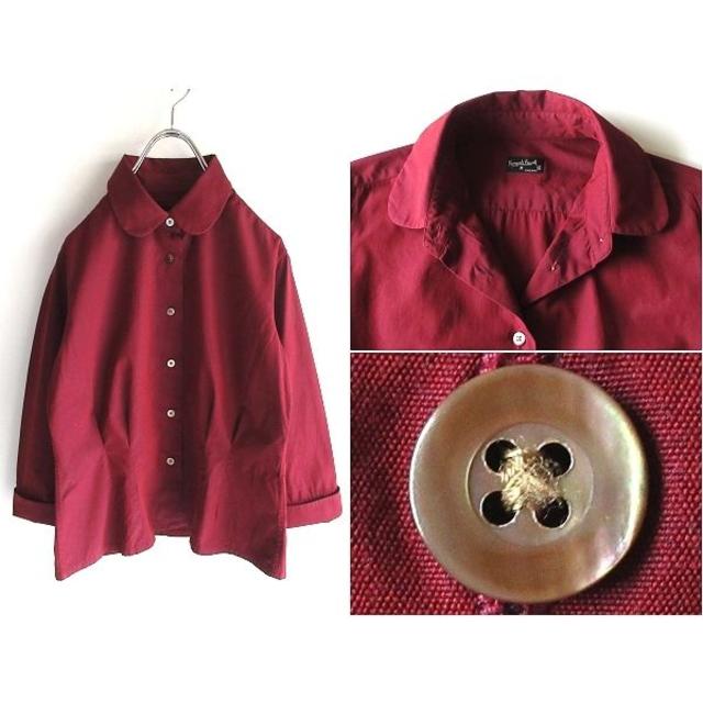 MARGARET HOWELL(マーガレットハウエル)のマーガレットハウエル 丸襟ブラウス ラウンドカラーシャツ 2 レディースのトップス(シャツ/ブラウス(長袖/七分))の商品写真