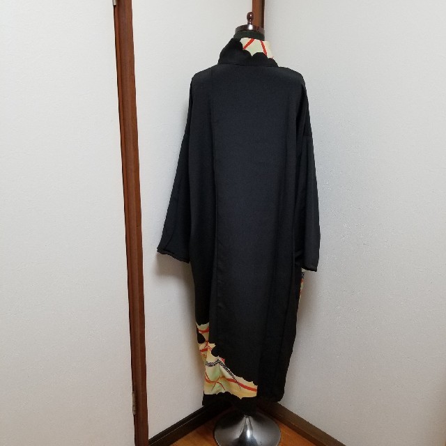 日本メーカー新品 あーこ様専用 オーダー品 着物リメイクワンピース 黒