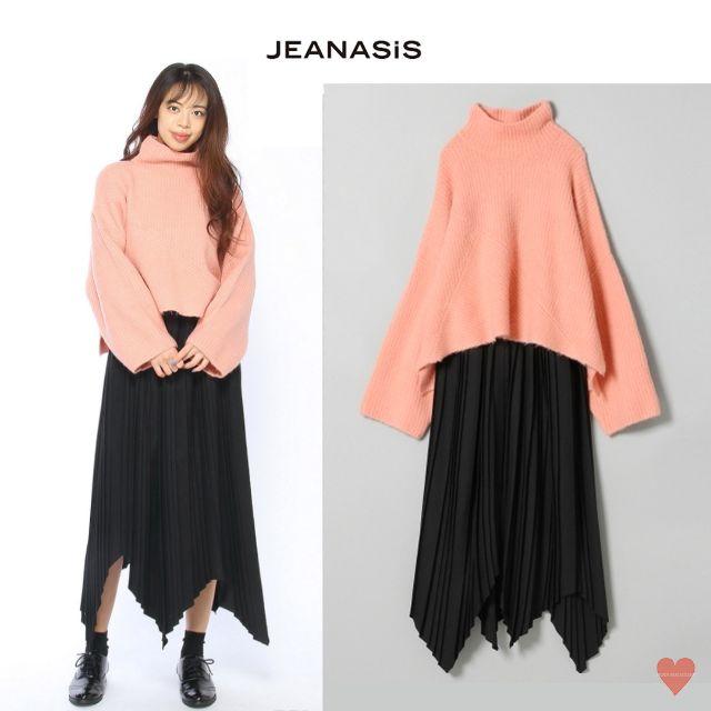 JEANASIS(ジーナシス)のJEANASIS タートルニット&プリーツスカートセットアップ レディースのワンピース(ロングワンピース/マキシワンピース)の商品写真