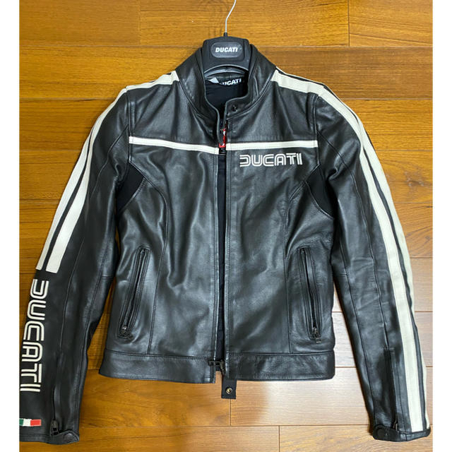 織り柄チェック 12万円ドゥカティ/レディースレザージャケット