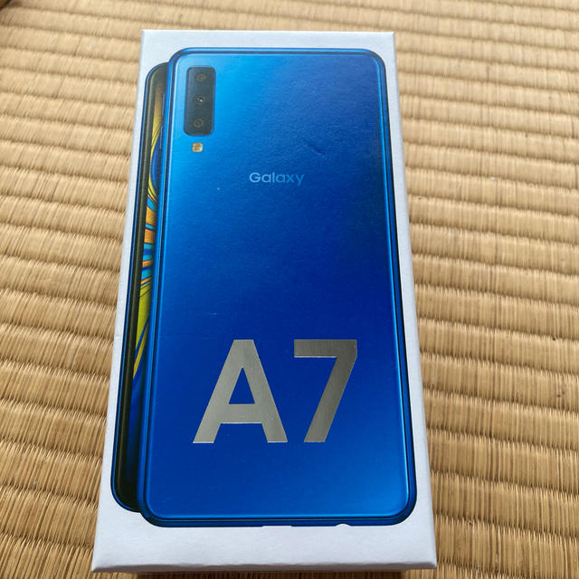 SIMフリー　GALAXY A7 ギャラクシー ブルー ガラスフィルム　ケース