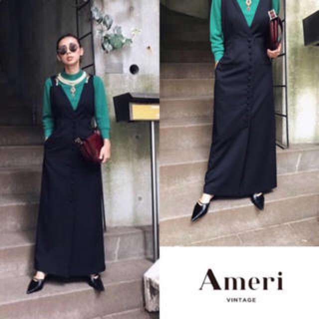 Ameri VINTAGE(アメリヴィンテージ)の大人気！！　サロペットワンピース レディースのワンピース(ロングワンピース/マキシワンピース)の商品写真