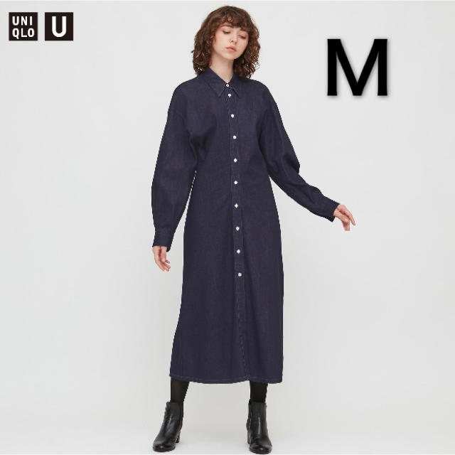 UNIQLO(ユニクロ)のユニクロ デニムロングシャツワンピース Mサイズ 新品 レディースのワンピース(ロングワンピース/マキシワンピース)の商品写真