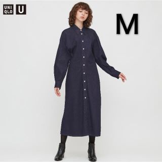 ユニクロ(UNIQLO)のユニクロ デニムロングシャツワンピース Mサイズ 新品(ロングワンピース/マキシワンピース)