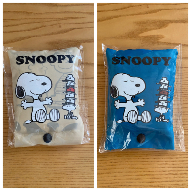 SNOOPY(スヌーピー)の専用　エコバッグスヌーピー　ベージュ・ブルー　普通郵便 レディースのバッグ(エコバッグ)の商品写真