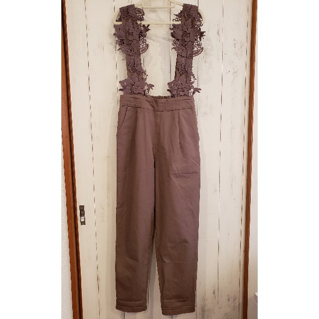 AMERI MOTIF LACE PANTS モチーフレースパンツ ブラウン - サロペット ...