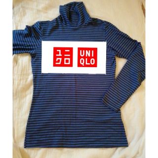 ユニクロ(UNIQLO)のUNIQLO　ユニクロ　ヒートテック　ボーダー　インナー　長袖　タートルネック(アンダーシャツ/防寒インナー)