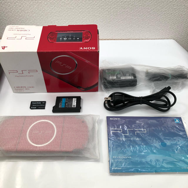 PlayStation Portable(プレイステーションポータブル)の★極美品‼  ︎PSP-3000 ラジアル／レッド 送料込み‼︎ エンタメ/ホビーのゲームソフト/ゲーム機本体(携帯用ゲーム機本体)の商品写真