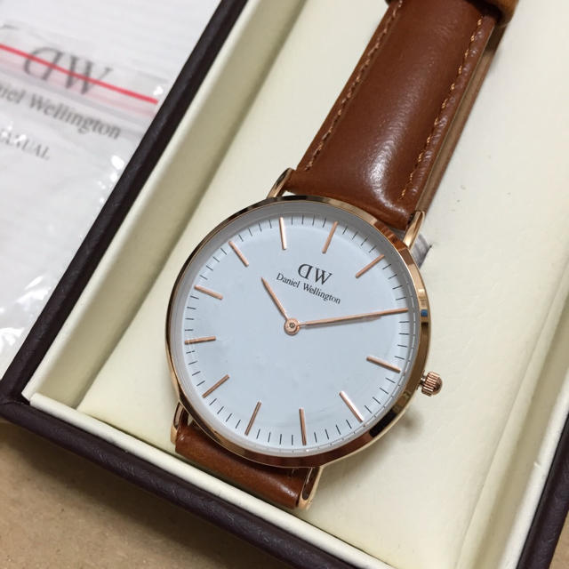 Daniel Wellington(ダニエルウェリントン)のDW ローズゴールド×ライトブラウン レディースのファッション小物(腕時計)の商品写真