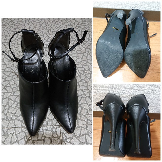 EGOIST(エゴイスト)のEGOIST パンプス サンダル ピンヒール 黒 ストラップ レディースの靴/シューズ(ハイヒール/パンプス)の商品写真