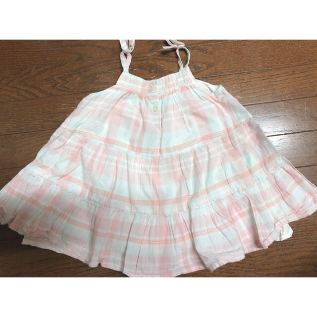 babyGAP(ベビーギャップ)のベビーギャップ ふわふわ エプロン ワンピース サイズ70 babyGap 美品 キッズ/ベビー/マタニティのベビー服(~85cm)(ワンピース)の商品写真