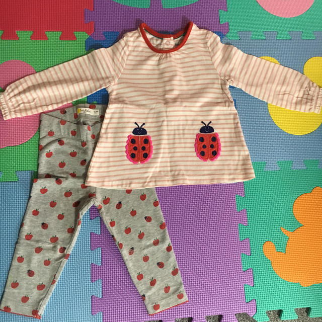 Boden(ボーデン)のbodenてんとう虫柄プレイセット 86cm キッズ/ベビー/マタニティのキッズ服女の子用(90cm~)(Tシャツ/カットソー)の商品写真