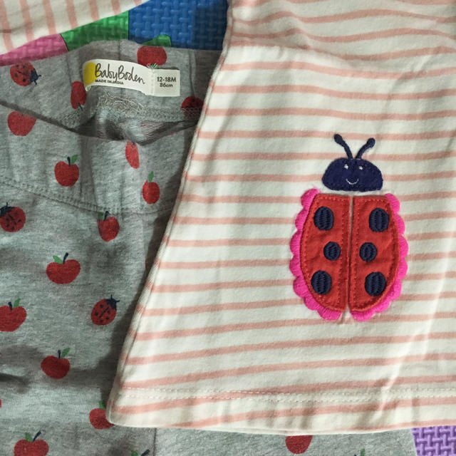 Boden(ボーデン)のbodenてんとう虫柄プレイセット 86cm キッズ/ベビー/マタニティのキッズ服女の子用(90cm~)(Tシャツ/カットソー)の商品写真