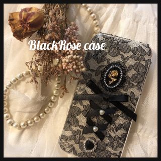 アンクルージュ(Ank Rouge)のブラックローズiPhoneケース♥🥀量産 地雷 バラ レース ゴシック フリル(iPhoneケース)