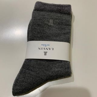 ランバンオンブルー(LANVIN en Bleu)のランバンオンブルー新品レディース 靴下ソックスダークグレー(ソックス)