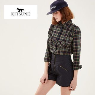 メゾンキツネ(MAISON KITSUNE')の《未着用》チェック柄ブラウス(シャツ/ブラウス(長袖/七分))