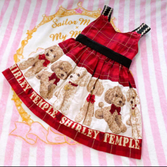 Shirley Temple(シャーリーテンプル)の阪急限定 プードルジャンパースカート キッズ/ベビー/マタニティのキッズ服女の子用(90cm~)(ワンピース)の商品写真