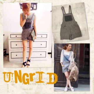 アングリッド(Ungrid)の美品♡ungridボーダーサロペット M(サロペット/オーバーオール)