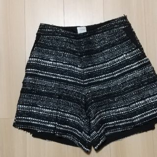 ツイード キュロット ショートパンツ ブラック 黒 シルバー ボトムス ZARA(キュロット)