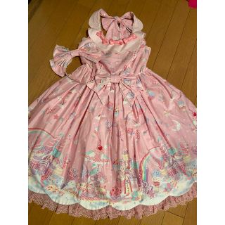 アンジェリックプリティー(Angelic Pretty)のMilky Planet JSK セットピンク(ひざ丈ワンピース)