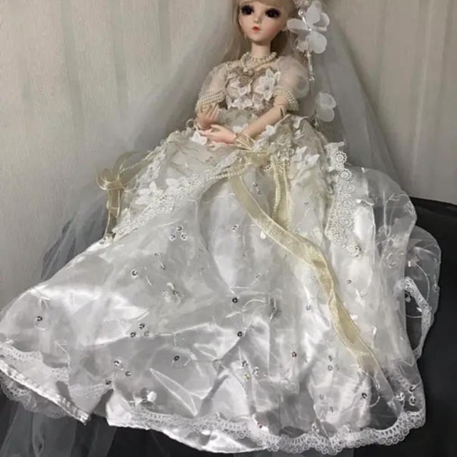 BJD 60cmドール  アウトフィット  白ドレス ハンドメイドのぬいぐるみ/人形(人形)の商品写真