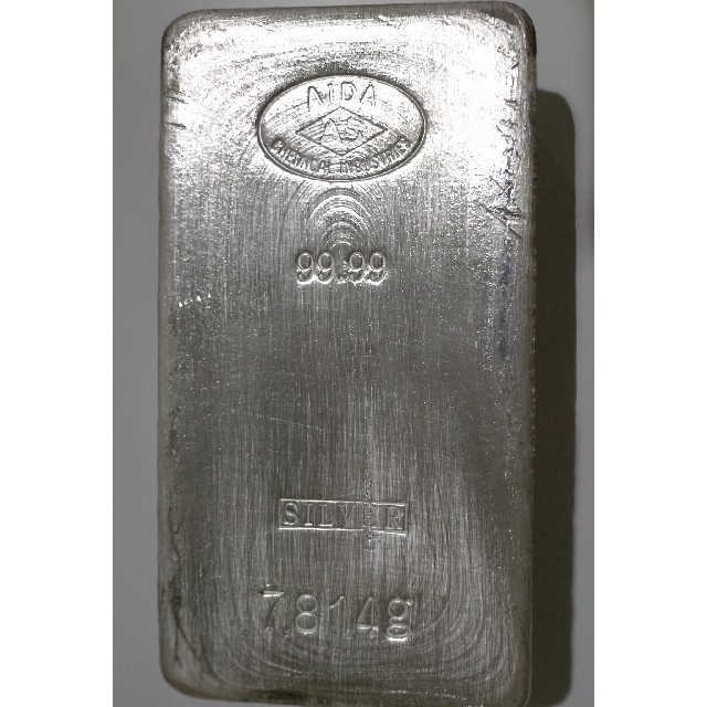 日本製 銀インゴット7814g 99.99% 銀地金 セキュリティ発送 シルバー エンタメ/ホビーの美術品/アンティーク(貨幣)の商品写真