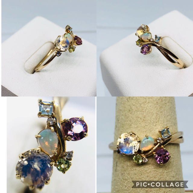 A.D.A K10 マルチ石付 リング ダイヤモンド0.01ct レディースのアクセサリー(リング(指輪))の商品写真