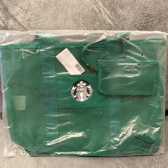 Starbucks Coffee(スターバックスコーヒー)の[新品]海外限定 スターバックス メッシュバッグ(グリーン) レディースのバッグ(トートバッグ)の商品写真