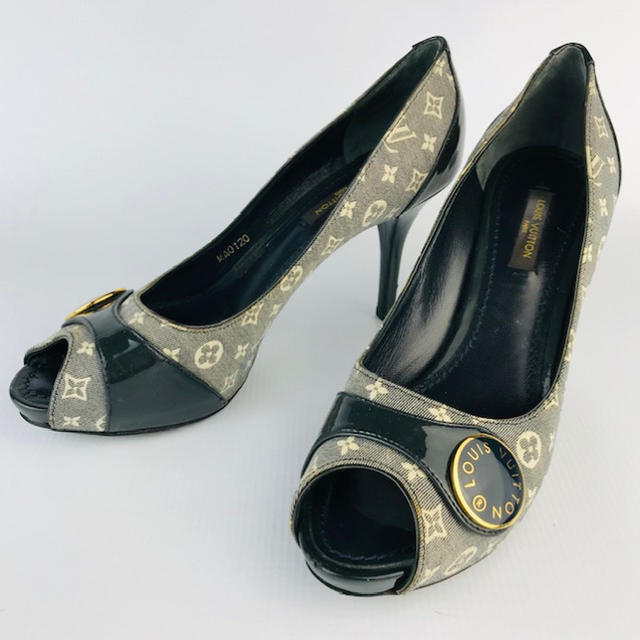 LOUIS VUITTON☆モノグラムキャンバスレザーパンプス(35 1/2