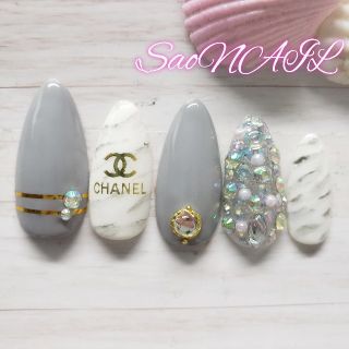 ネイルチップ ギャル 白 グレー かわいい かっこいい ネイルチップ ギャル 白 グレー かわいい かっこいい
