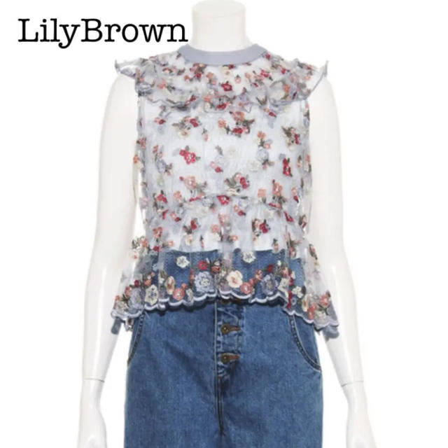 Lily Brown(リリーブラウン)の✿新品未使用タグ付き‼リリーブラウンレース刺繍トップス レディースのトップス(シャツ/ブラウス(半袖/袖なし))の商品写真