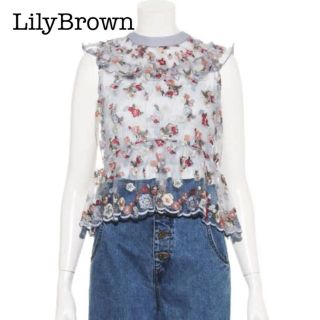 リリーブラウン(Lily Brown)の✿新品未使用タグ付き‼リリーブラウンレース刺繍トップス(シャツ/ブラウス(半袖/袖なし))