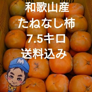 和歌山県紀の川市産 まーくん家のたねなし柿 7.5キロ箱(フルーツ)