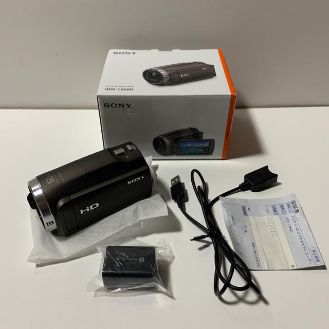 ハンディカメラ画質美品 SONY HDR-CX680 ブラウン 箱付き