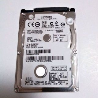 ヒタチ(日立)の正常 日立 HDD250GB SATA 2.5インチ 7ミリ 10752H(PCパーツ)