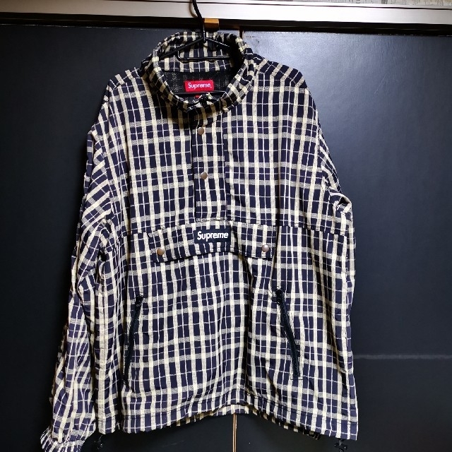 18aw supreme Nylon Plaid Pullover tan