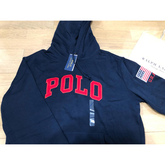 ラルローレン パーカー POLOロゴ US FLAG GREY