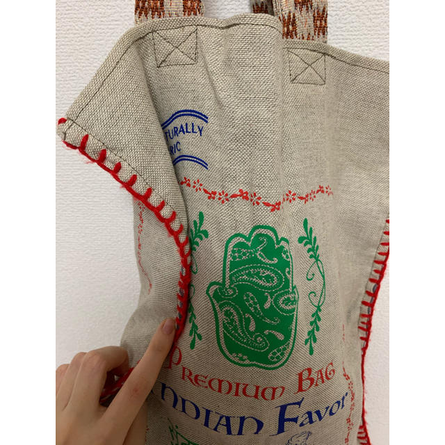 【1点もの】ハンドメイド　トートバッグ　自然素材　ナチュラル レディースのバッグ(トートバッグ)の商品写真
