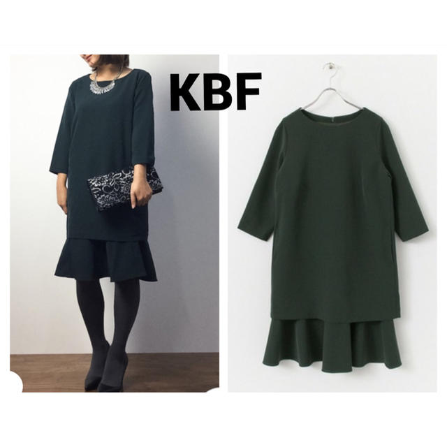 KBF(ケービーエフ)のKBF+ ペプラムセットワンピース レディースのワンピース(ひざ丈ワンピース)の商品写真