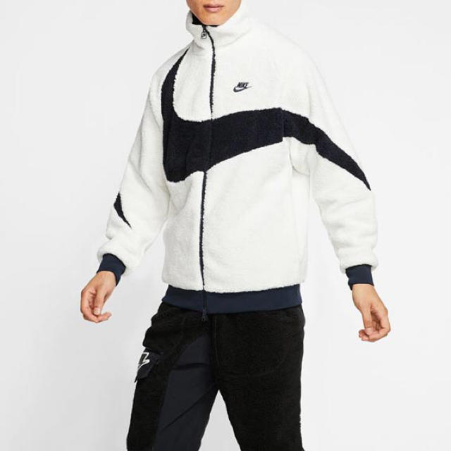 Nike big swoosh boa jacket  Full zipボア L