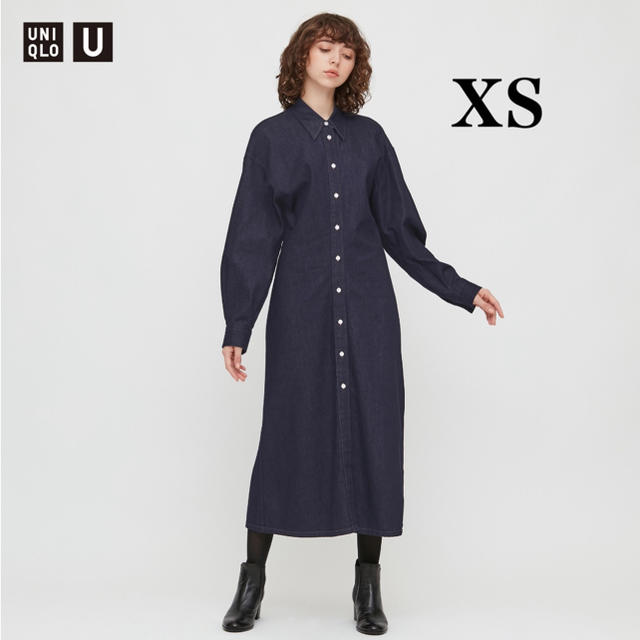 UNIQLO(ユニクロ)のユニクロ　ユニクロユー　ユニクロu ルメール  デニムロングシャツワンピース レディースのワンピース(ロングワンピース/マキシワンピース)の商品写真