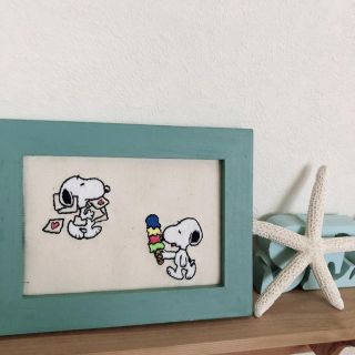 スヌーピー(SNOOPY)のスヌーピー   刺繍フレーム(インテリア雑貨)